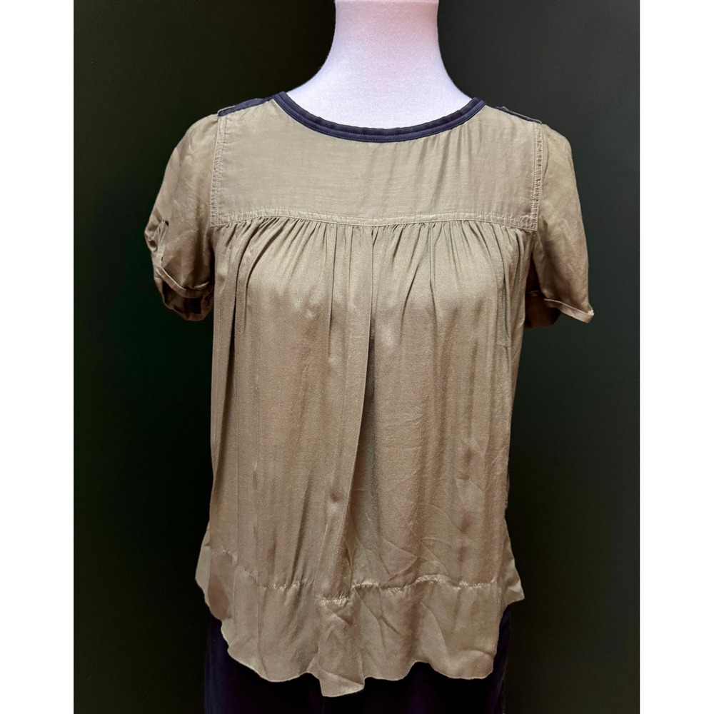 American Eagle Outfitters Olive Green Short Sleeve Blouse Women's‎ XS